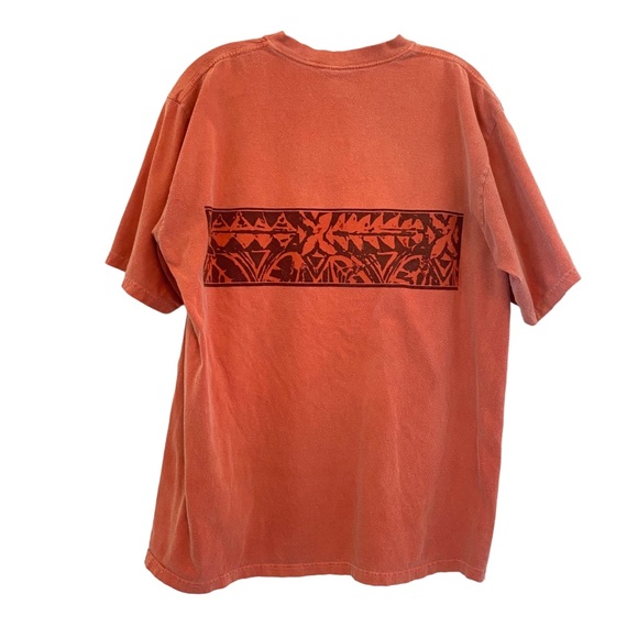 Crazy Shirts Men's Hawaiian Tribal Band Tee T Shirt Tangerine Orange Dyed Large - Picture 6 of 10
